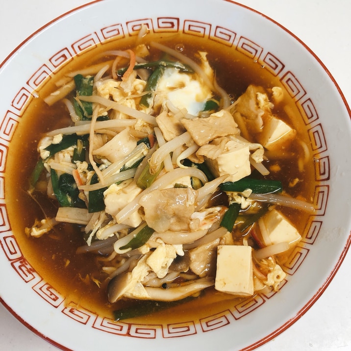 市販の醤油ラーメンで♪酸辣湯麺